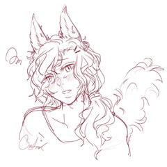 curly hair G'raha sketch